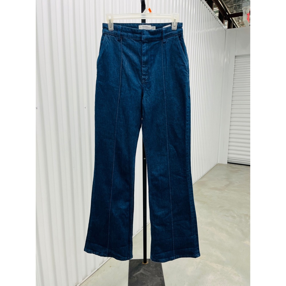 & Other Stories Flare Jeans Dark Wash Size 4 High Rise Pintuck Paris Atelier
